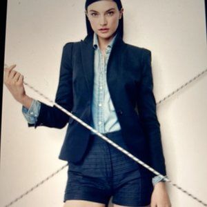 J Crew navy cotton blazer, size 4, NWOT